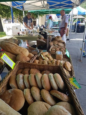 A picture of the bread stall