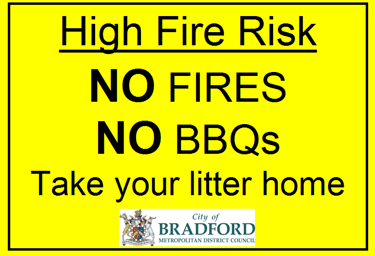 Fire risk warning sign