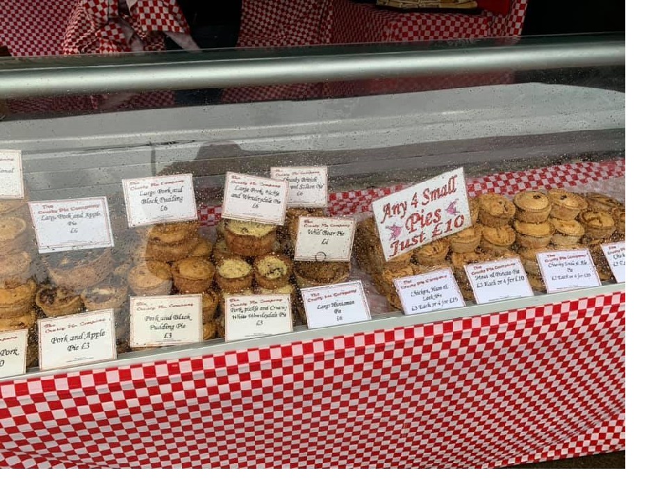 A market stall selling pastries