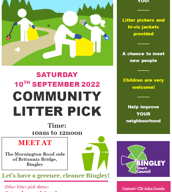 Community Litter Pick Saturday 10th September 2022