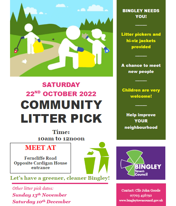 Community Litter Pick Saturday 22nd October 2022