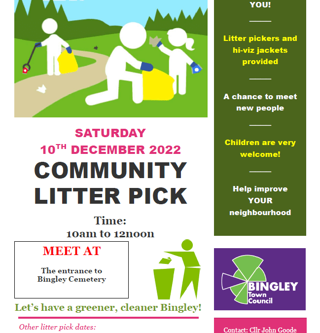 Community Litter Pick Saturday 10th December 2022