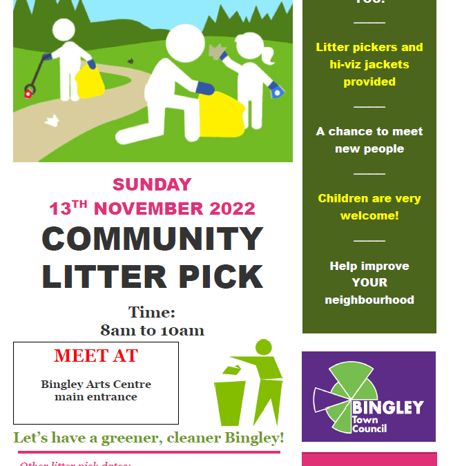 Community Litter Pick Sunday 13th November 2022